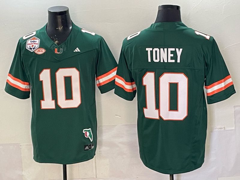 Men 2026 Miami Hurricanes #10 Toney Green 3th generations Limited NCAA Jersey 055->ncaa teams->NCAA Jersey